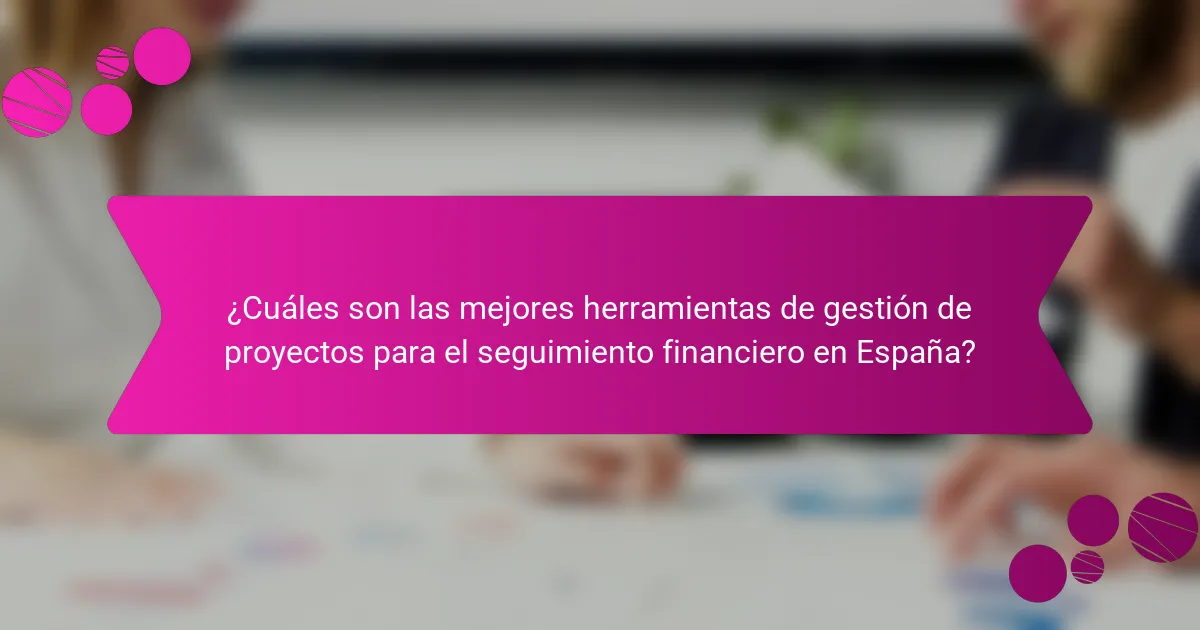 ¿Cuáles son las mejores herramientas de gestión de proyectos para el seguimiento financiero en España?